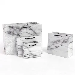 Custom Logo Marble Pattern Portable Simple Clothing Gift Shopping Paper Bag