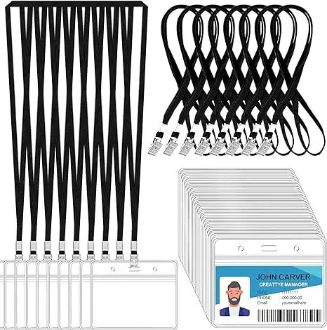 Wholesale Custom  Blanks Horizontal Clear Soft PVC ID Name Badge Card Holder with Waterproof Zip Lock