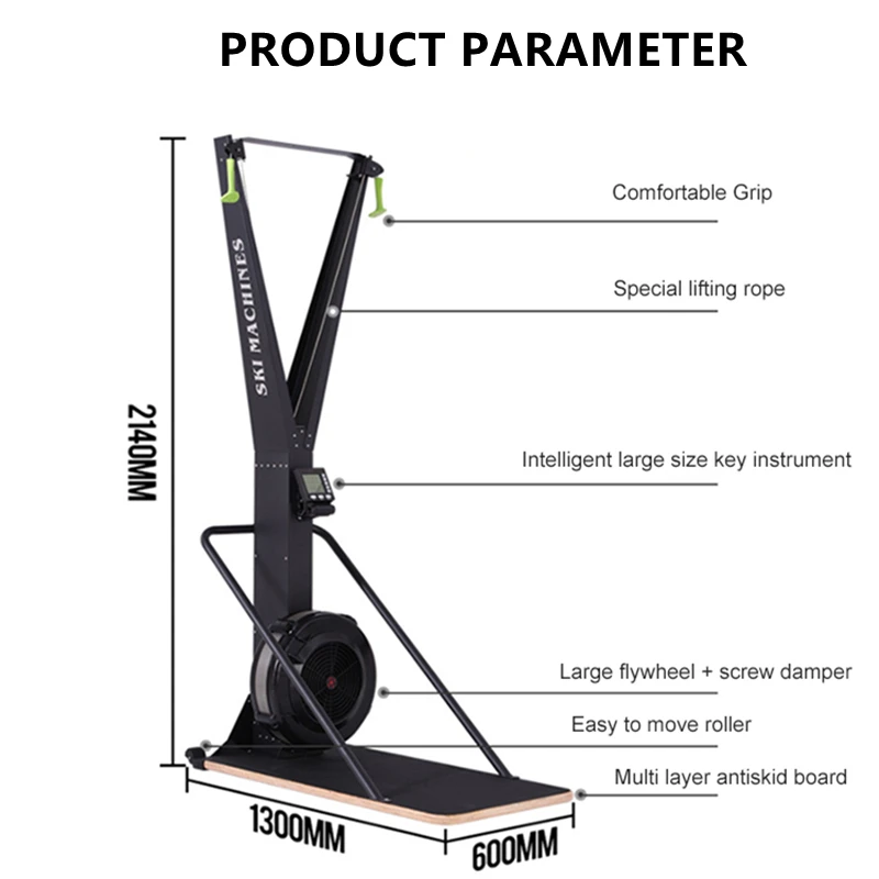arcade twin nordic skiing snow gym equipment fitness simulator wind resistance air row indoor rowing and ski machine