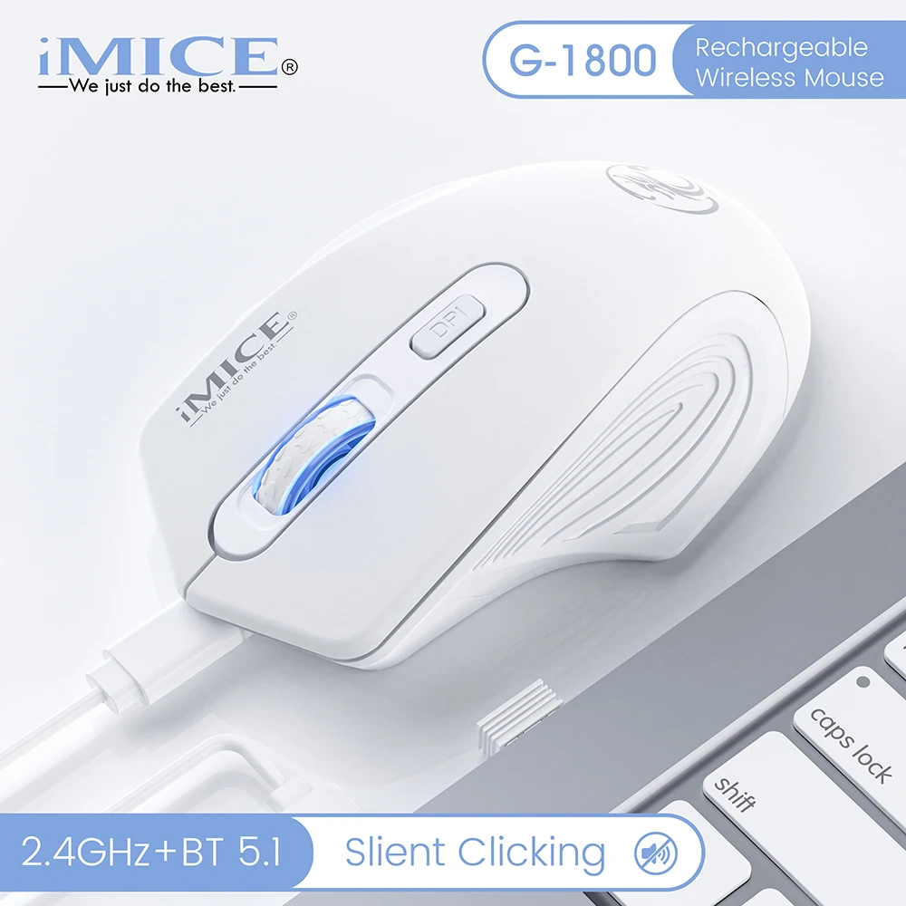 Top Sale Huayi Mouse Wireless Ergonomic Mouse 1600 DPI Silent 4 Buttons  LED Backlit  For MacBook Tablet Laptop Mute Mice Quiet