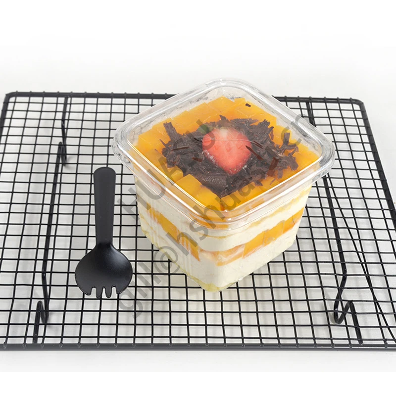High quality transparent cake food blister tray packaging box dessert plastic small box dessert cake plastic containers