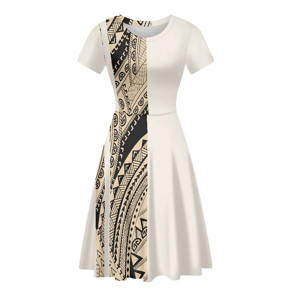 THIKIN Samoa Printing Custom High Quality Woman Clothes Dress Colorful Nice Comfortable Dress Loose Fashion Party Dress