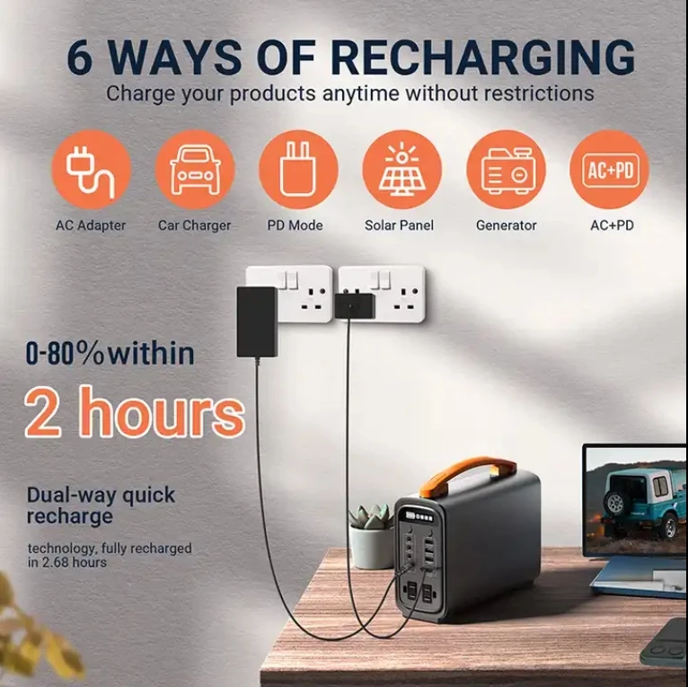 Solar Generator 200w 300w 500w 600w 1000w 2000w Outdoor PowerBank Portable Solar Power Station Lifepo4 Portable Power Station