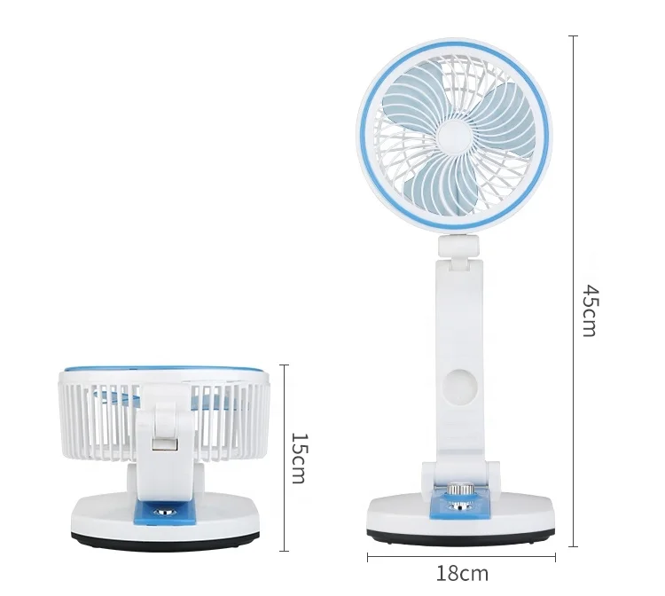 Rechargeable Desk and Table Fan Air Circulator Fan Portable Travel Mini Fans with LED light