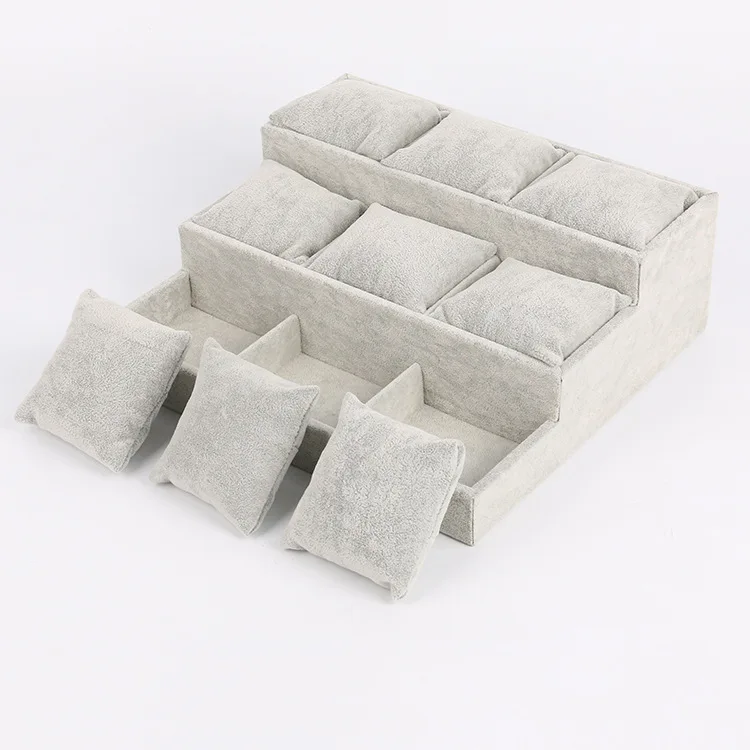 High Quality Fabric Ring Jewelry Receive Case Bracelet Display Watches Display Tray Jewelry Display Props Shelf Organizer Holder