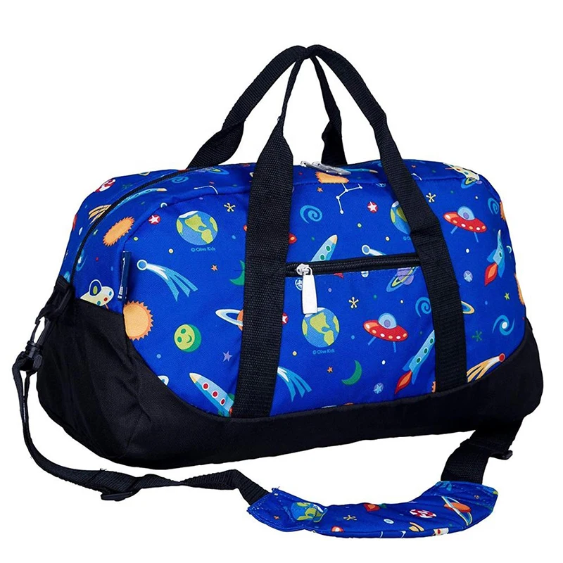 Kids travel bags custom logo Printing cartoon Girls Children Sports Fitness Gym Tote small travel kids duffle bag