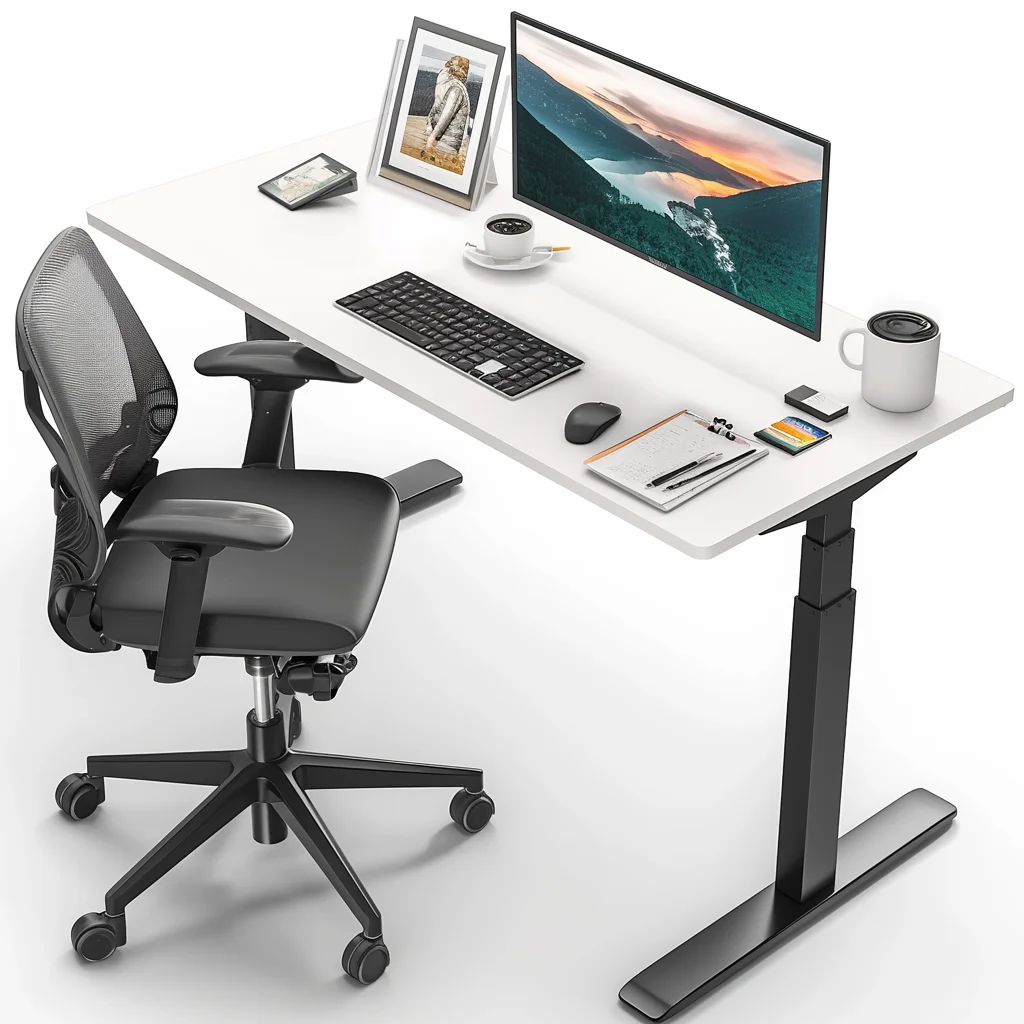 2024 New Electric Dual Motor Computer Desk Height Adjustable Sit Stand Office Tables Home Furniture