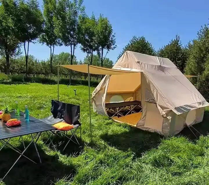 6-Square Pop up Outdoor Camping Tent Oxford Fabric One Bedroom Structure for Parties and Adventures