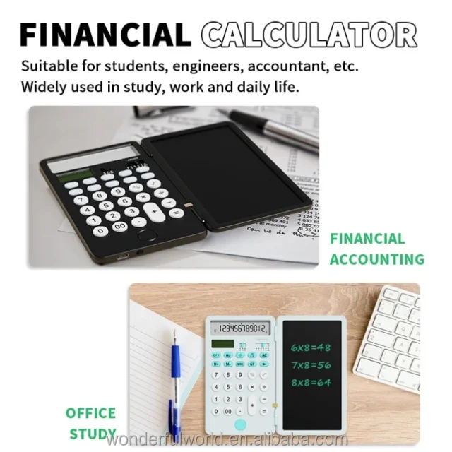 Factory hot sale custom logo 12 digit 0608 drawing pad electronic digital desktop writing calculator for school office