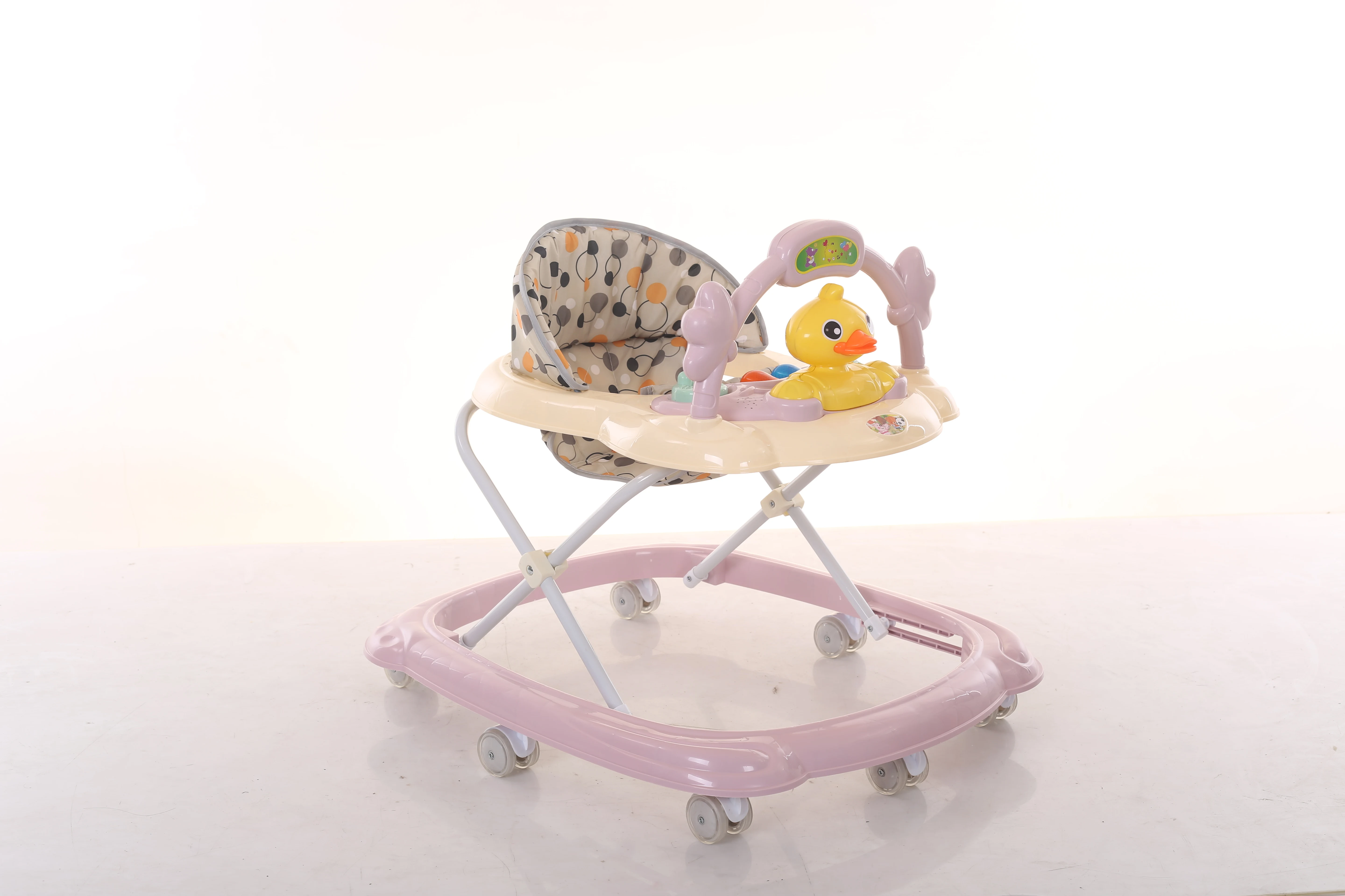 
Cute yellow duck 8 wheels baby walker with music 805Y 