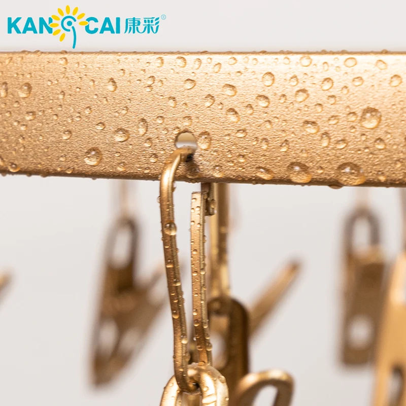 Wholesale Round Shape Black  Metal Socks Hanger Clothes Drying Racks with 24 Clips Stainless Steel