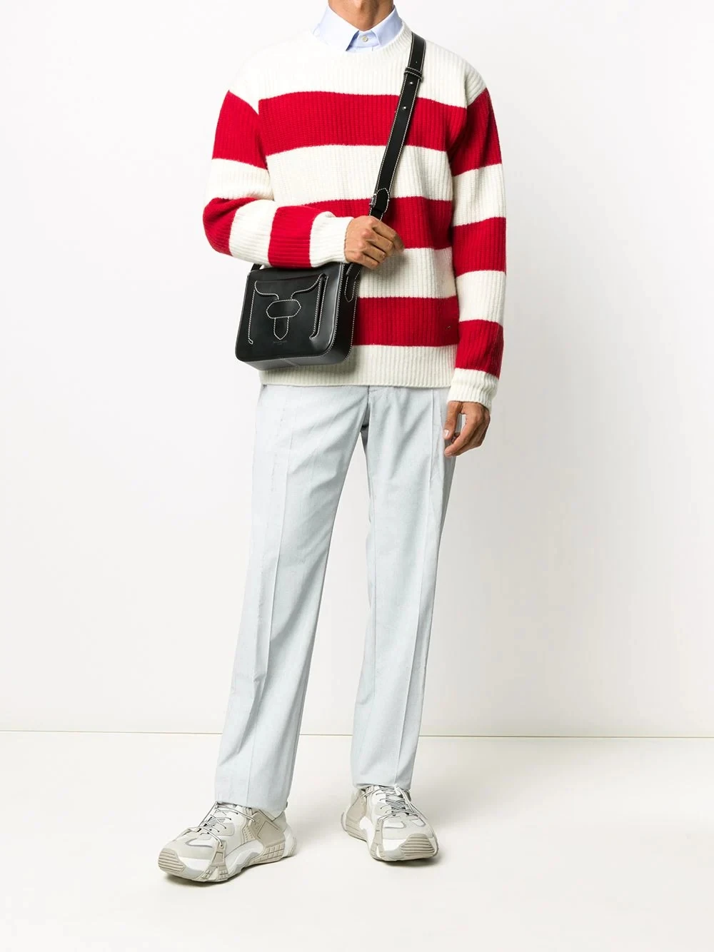 Custom LOGO OEM & ODM pullover  letter Jacquard Long Sleeve Knitted Sweater men long sleeve knitted custom cotton sweater