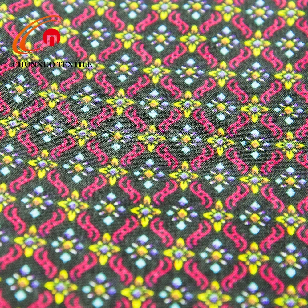 Shaoxing CHUNNUO cheap wholesale 100% Polyester print  wool  chiffon fabric for women dress