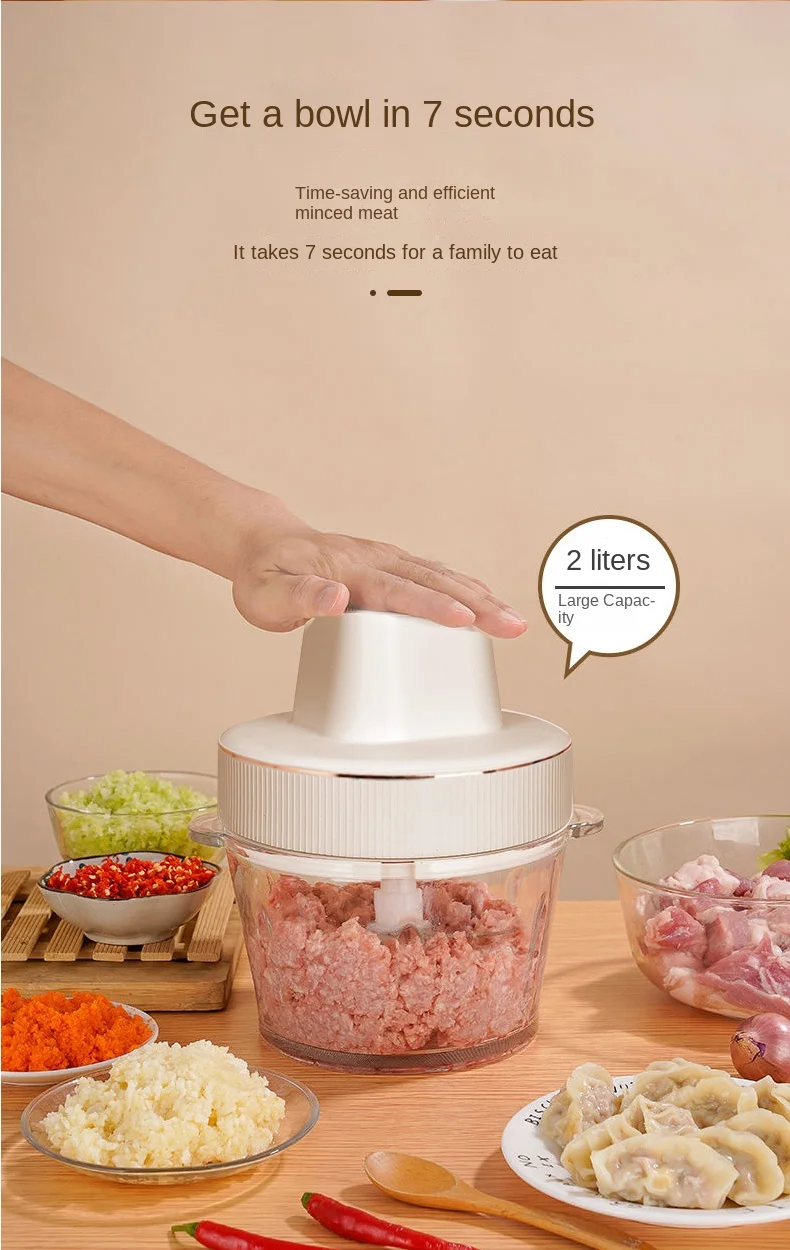 Home Kitchen Food Grinders Cheap Small Best Meat Chopper Automatic Electric Meat Grinder 2L