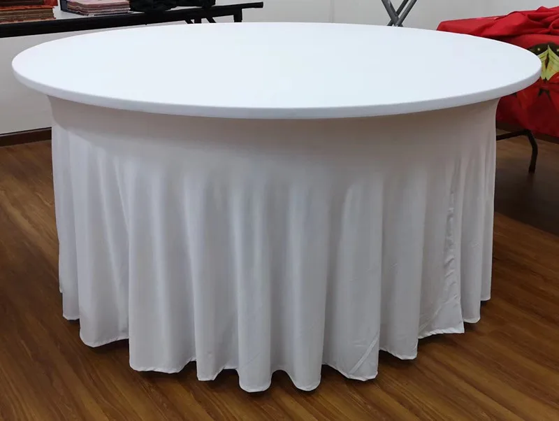 jellyfish Round Ruffled Elastic Spandex Table Cloth Stretch Skirt Table Cover Cocktail Table Linen Hotel Party Wedding Dec