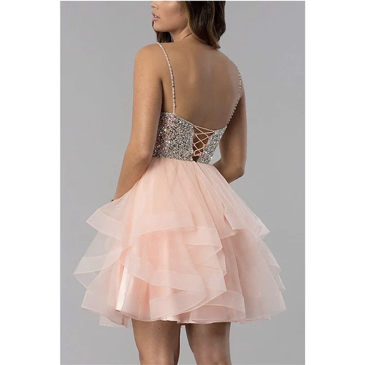 
2020 wholesale sequined lace sexy summer short cocktail party prom dresses for girls 