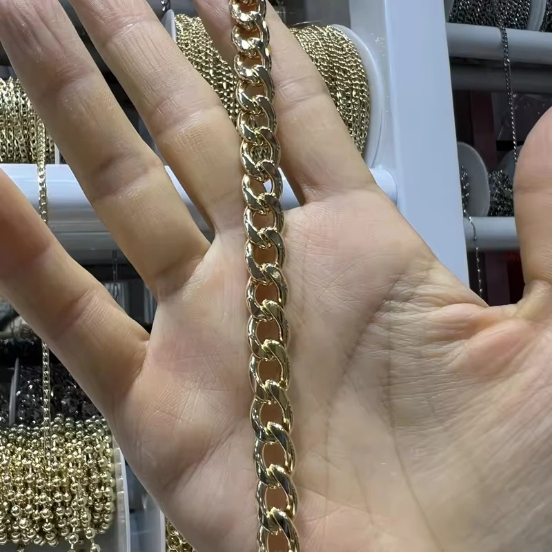 Hip Hop Jewelry Chunky 18K Gold Plated Cuban Link Chain Bracelets Stainless Steel Chains Wholesale