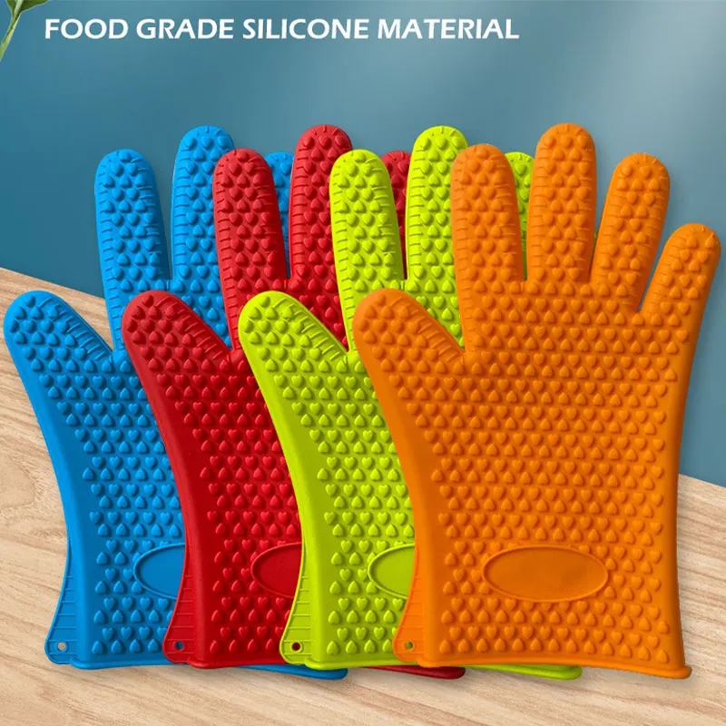 Wholesale silicone insulation gloves kitchen baking tools microwave oven oven heat-proof dishwashing gloves