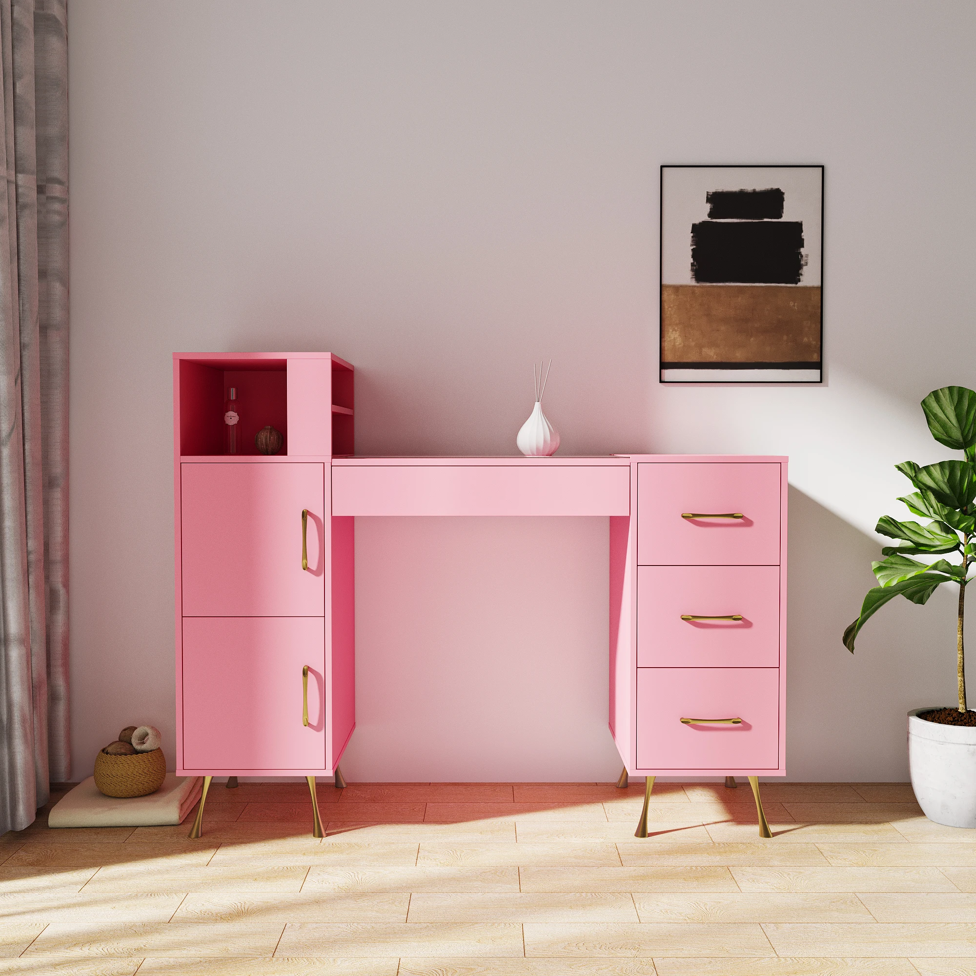 nail art equipment modern design manicure nail table beauty salon desk nail makeup desk salon furniture wood standard packing
