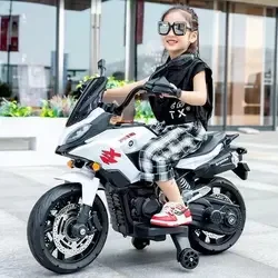 Kids 3-Wheel Electric Motorcycle Slingshot 12V 4 Engine Battery with Storage Music Tricycle for 2-4 Year Old Children