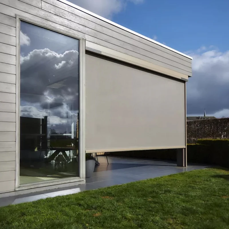 aluminum pergola roof curtain electric zip screen smart roller blinds for window