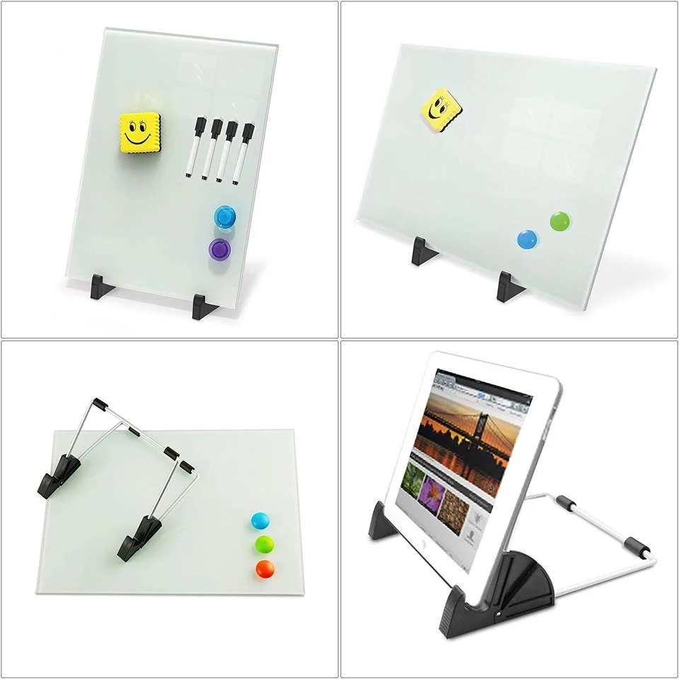 Magnetic Dry Erase Desktop Easel Stand Double Side Glass Student Small White Board For Office Meetings And Collaborations
