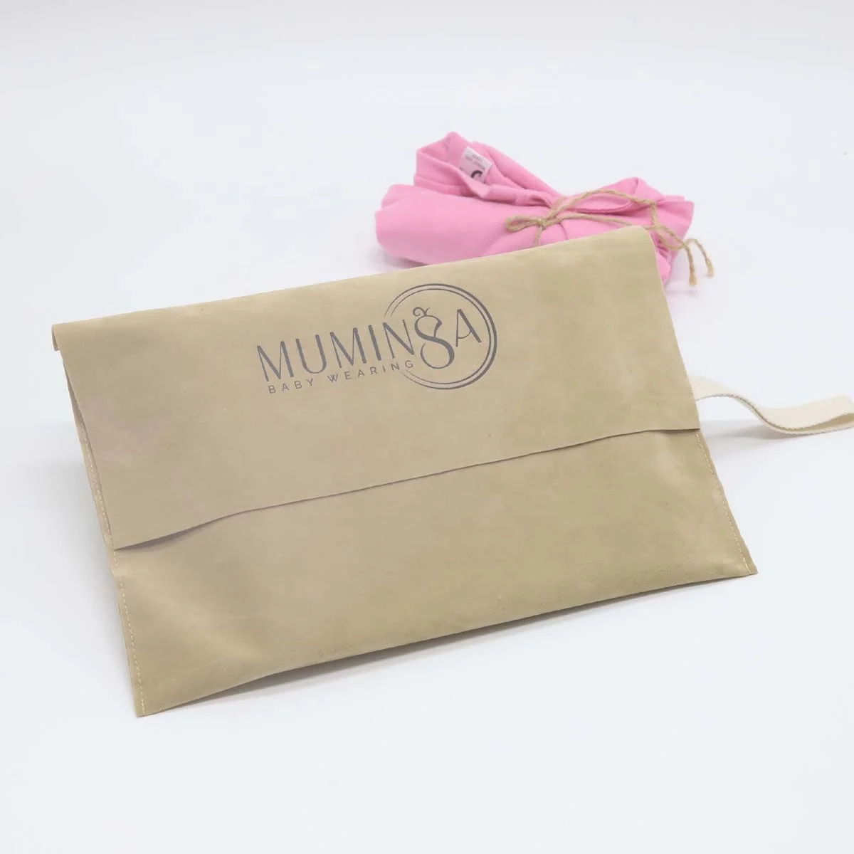 Custom White Logo Printed Canvas Envelope Dust Bag For Baby Wearing Packaging Handle Gift Cloth Velvet Envelope Pouch