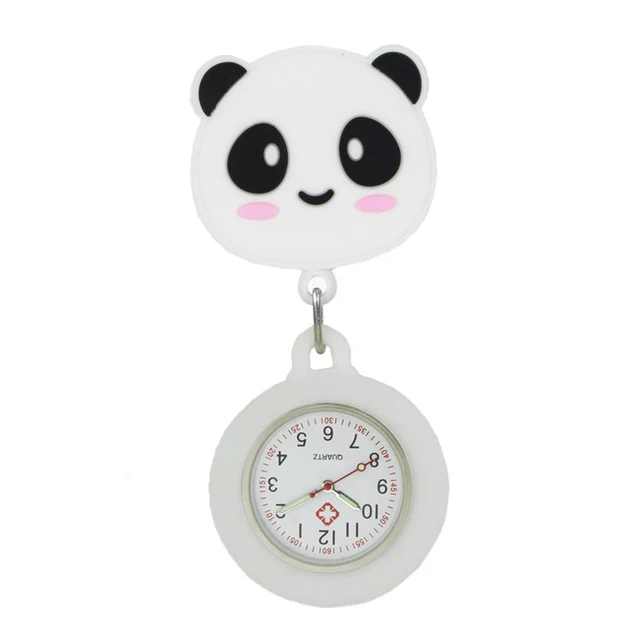 Panda Novel Design Pocket FOB Watches Pin Clip Breast Brooch Nursing Quartz Watch