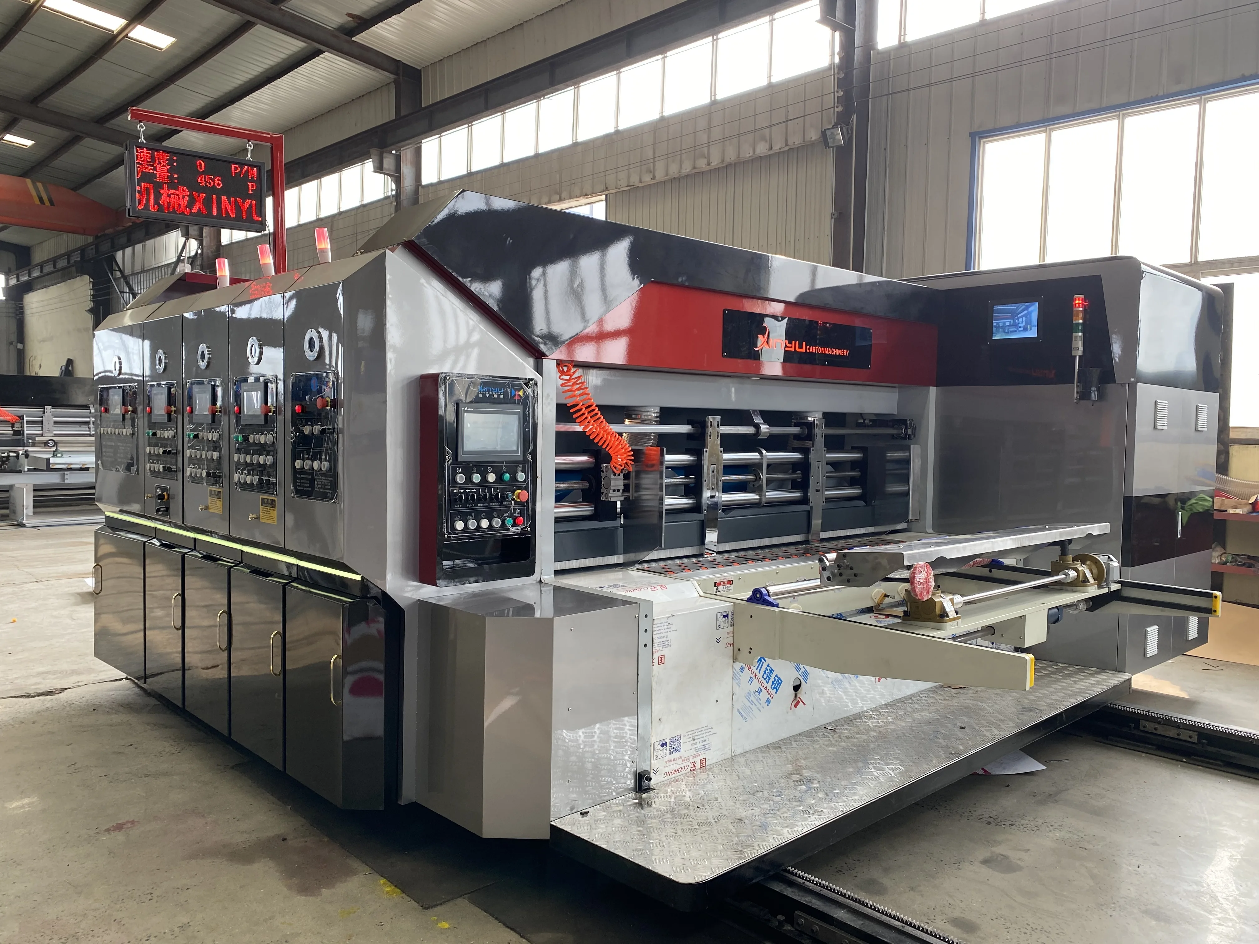 Automatic high speed 4 color corrugated paperboard printing slotting die-cutting machine