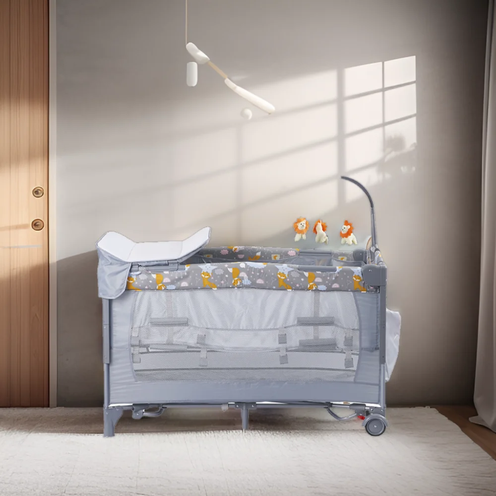5 In 1 Multifunctional Baby Bedside Crib Luxury Baby Crib Bed Fence Baby Bed Crib Corral With Net Mosquito