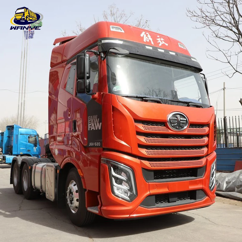 Подержанный дизельный трактор FAW Jiefang J6V 6x4 с механической коробкой передач китайский бренд сверхмощный транспортный автомобиль песком и гравием б/у