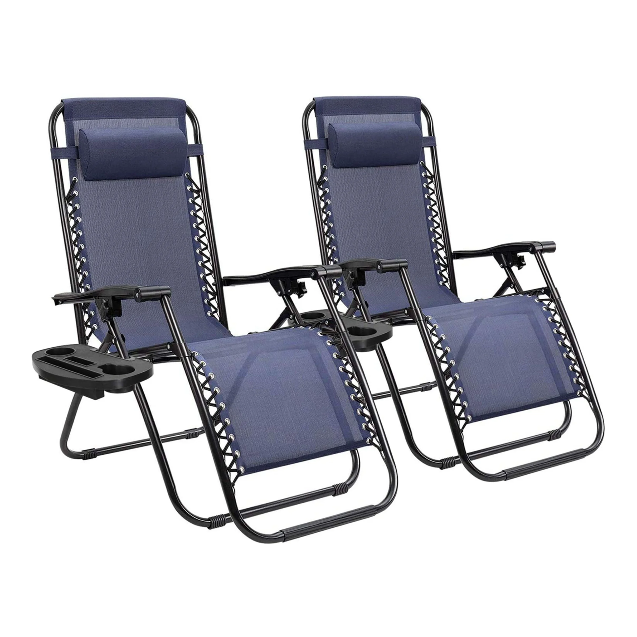 
Zero Gravity Chair Patio Folding Lawn Lounge Chairs Camp Reclining Chair with Cup Holder 