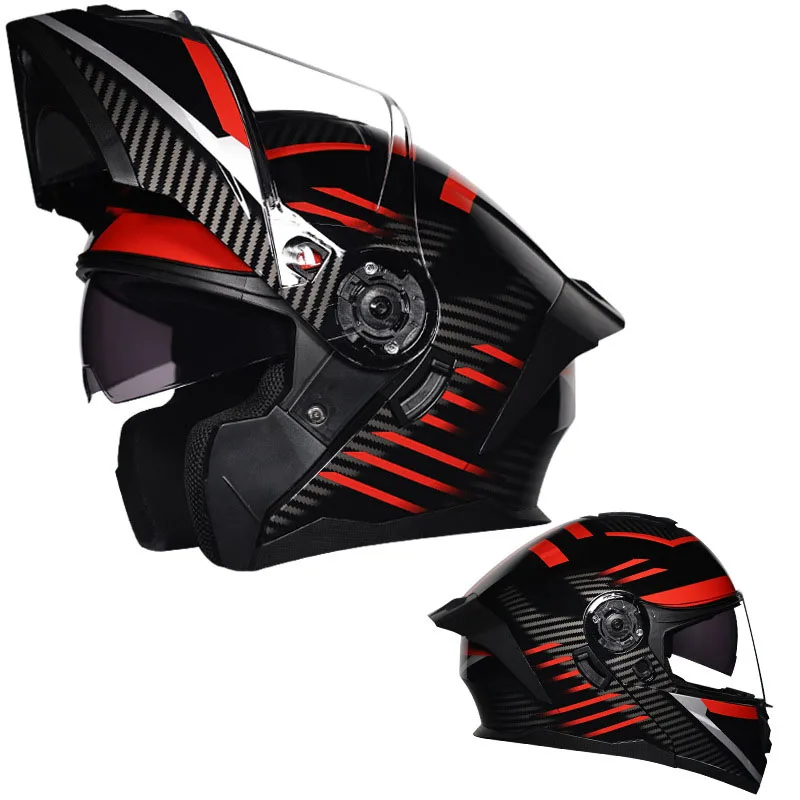 Motorcycle Helmet Four Seasons Cycling Men and Women V Uncover  DOT Double Mirror Full Helmet Full Cover Moto Helmet