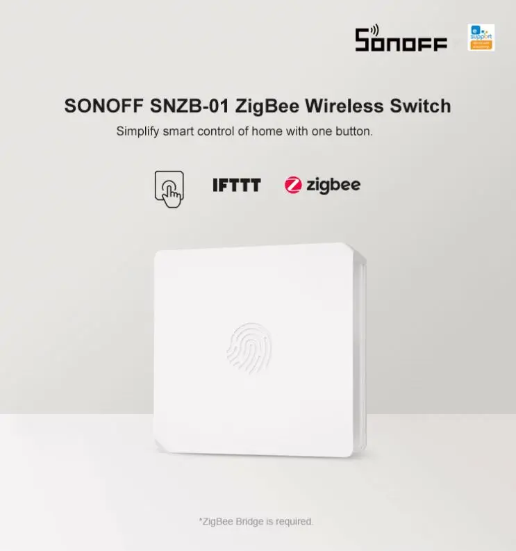 SONOFF SNZB-01 Wireless Switch Smart Home Zigbee Version Handy Button Works With SONOFF ZigBee Bridge IFTTT eWeLink APP