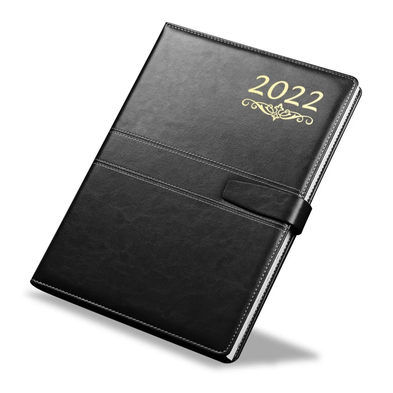 Thick High Quality Big Business a4 Notebook Hardcover Custom Pages 2022 Leather Planner in English Print