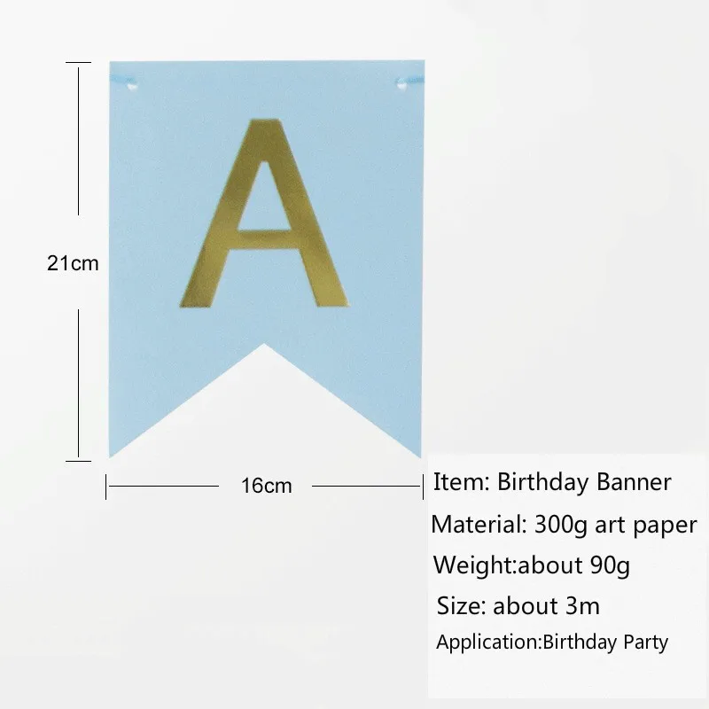 Custom Happy Birthday Party Paper Banner or Paper Bunting Flag for Decoration Sale