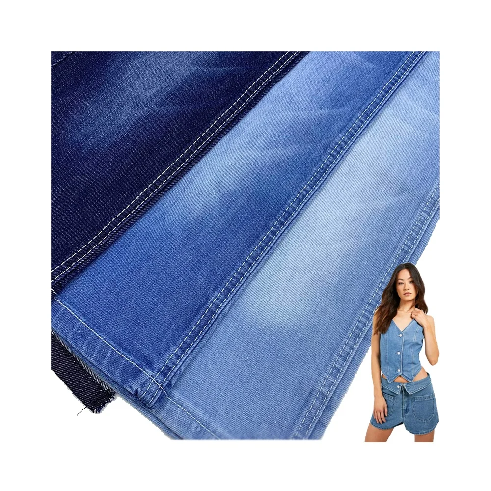 OEM ODM Ronghong 93% Cotton 6% Polyester 1% Spandex Washed Denim Fabric 10OZ Twill Dyed Denim Fabric for Jackets