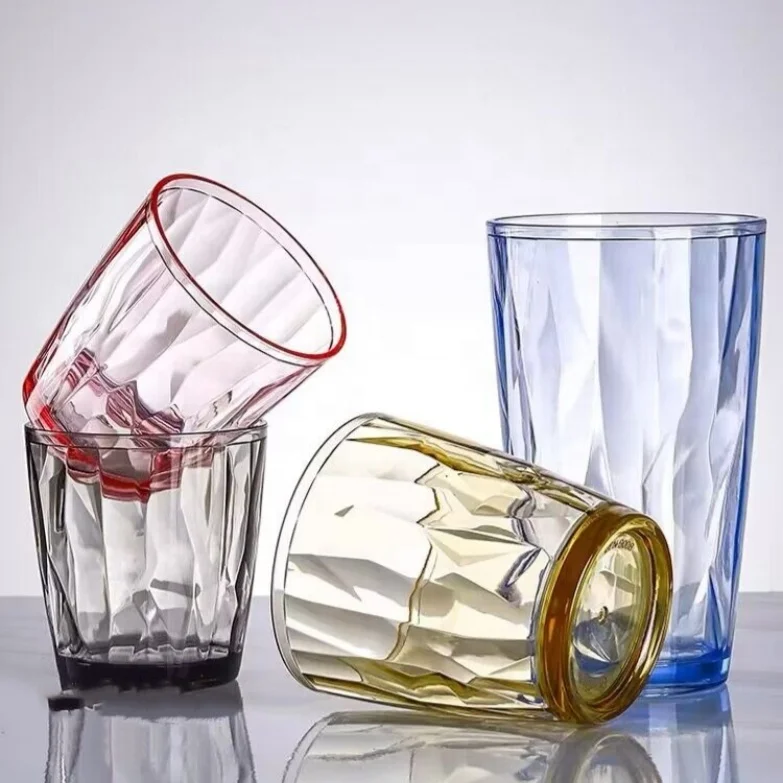 500  330  220Ml Plastic Acrylic Colored Mouthwash High Temperature Resistance Beer Tumbler Juice beverage Tea Cup For Restaurant