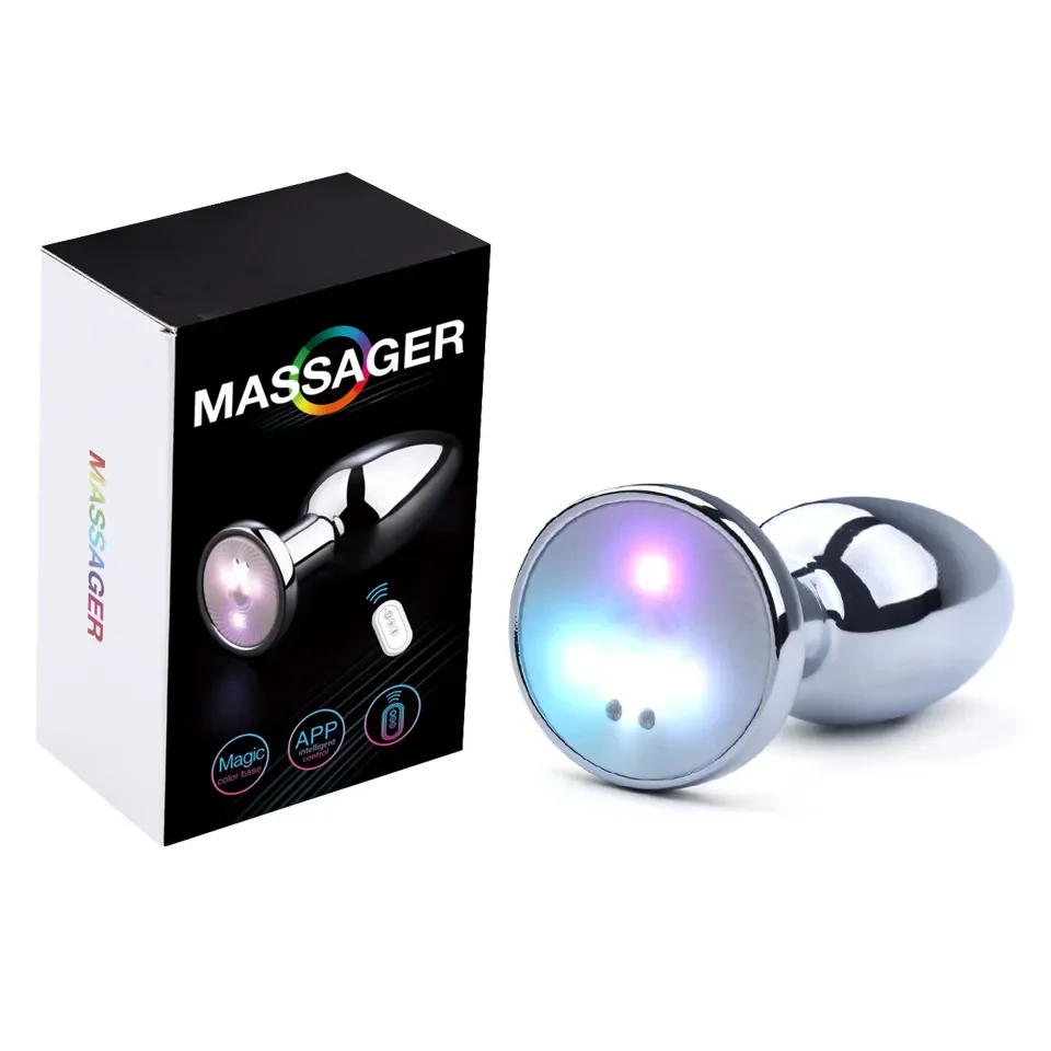 Heart shaped metal Butt Plug Vibrator Anal Plug Vibrator Mobile Wireless Remote Control