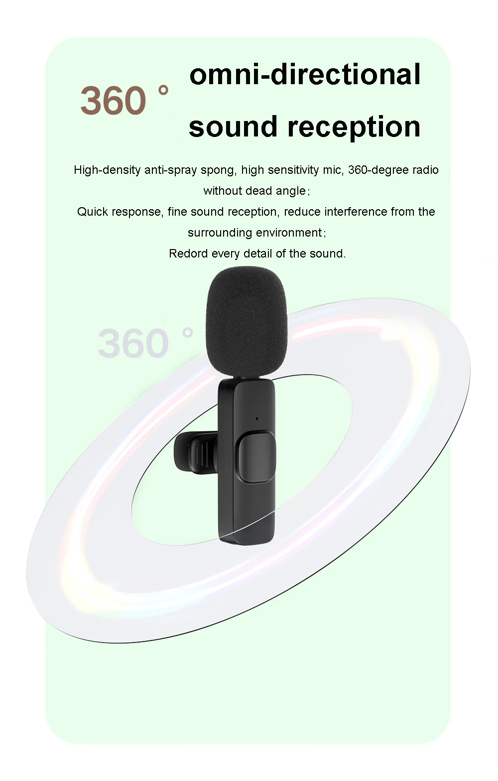 Portable Mini Mobile Lapel Microphone Dropshipping Live Streaming Vlog Clip on Tool Smartphone Wireless Lavalier Microphone