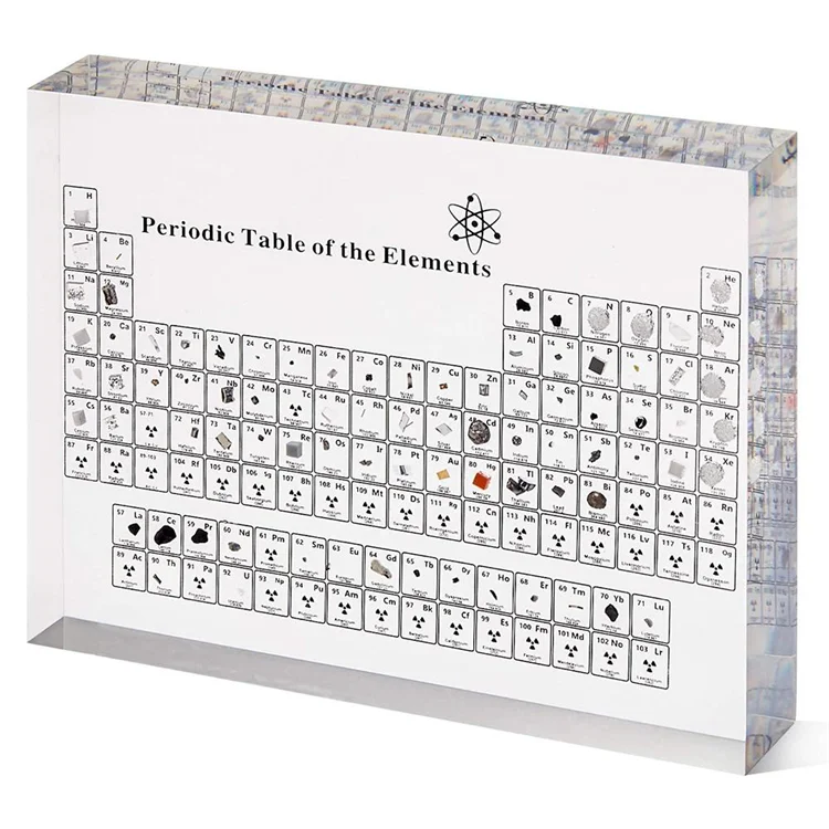 Acrylic Periodic Table Display Elements Student Teacher Gift Craft Decoration Acrylic Periodic Table for Lab Aids