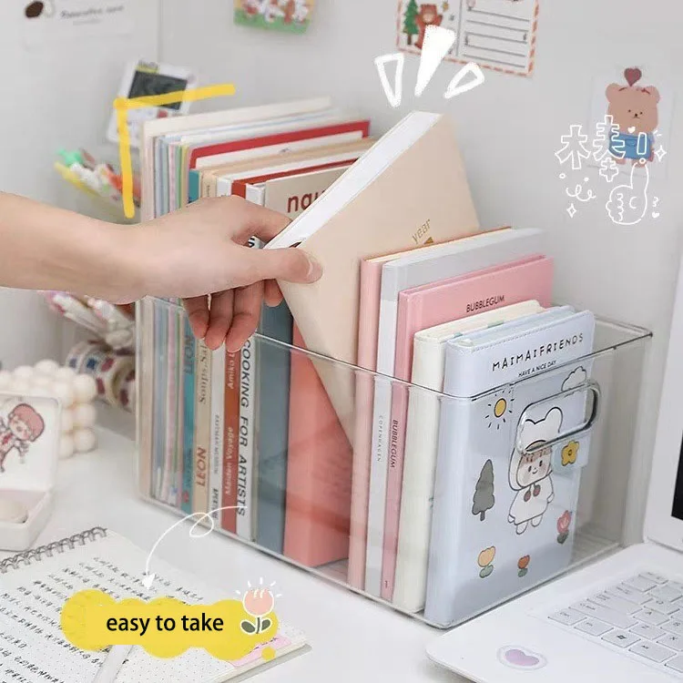 Factory supply plastic storage box multi-specification book storage rack toy stationery organizer box for study bookstore