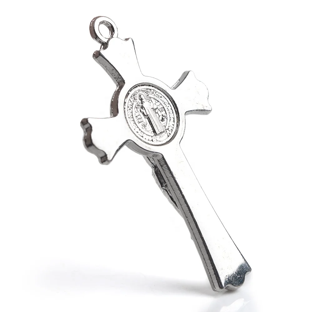 Religious St Benedict Catholic Cross 50x30mm Rosary Accessories Jesus Crucifix Pendant