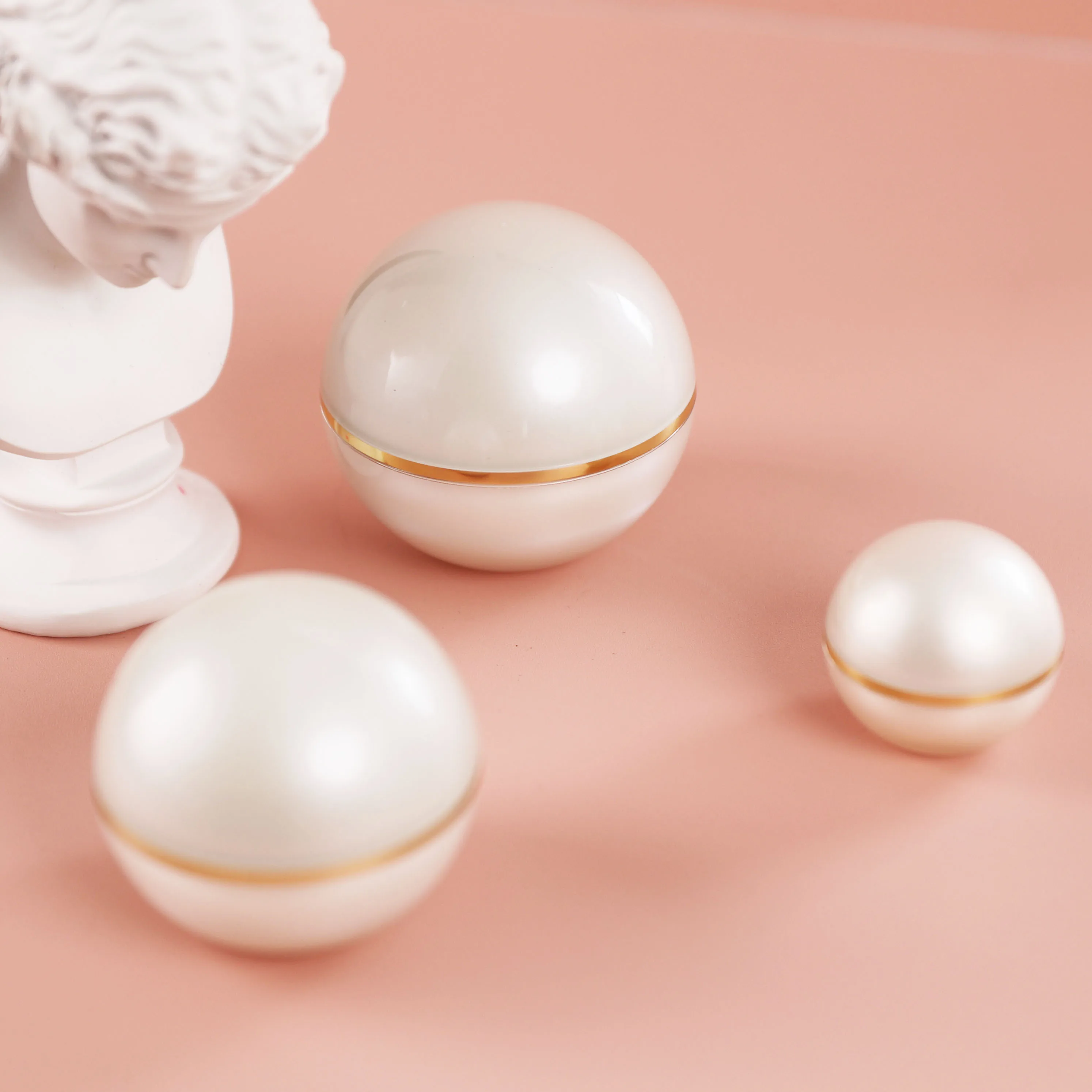 Luxury Purple Double Wall Cosmetic Containers Ball Shape 5g15g30g50g80g Spherical Acrylic Cream Jar