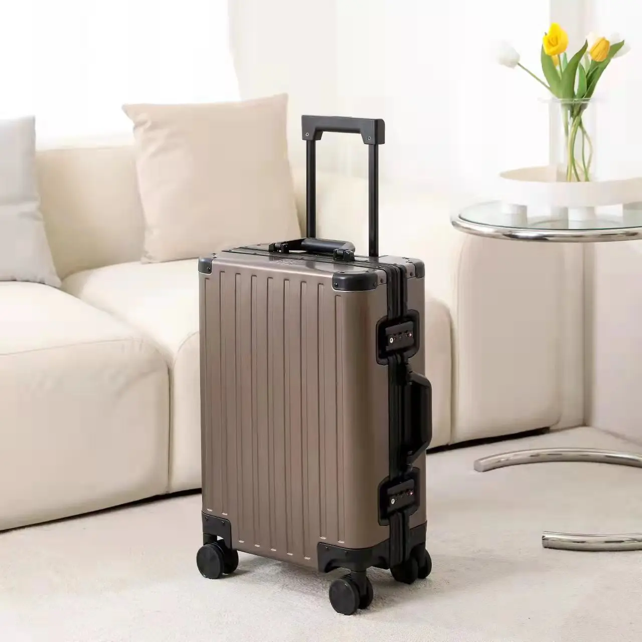 YX13005 High Quality Rigid Suitcase 20 Inch Aluminum Magnesium Alloy Trolley Luggage Cool Life Travel Bag Dental Suitcase