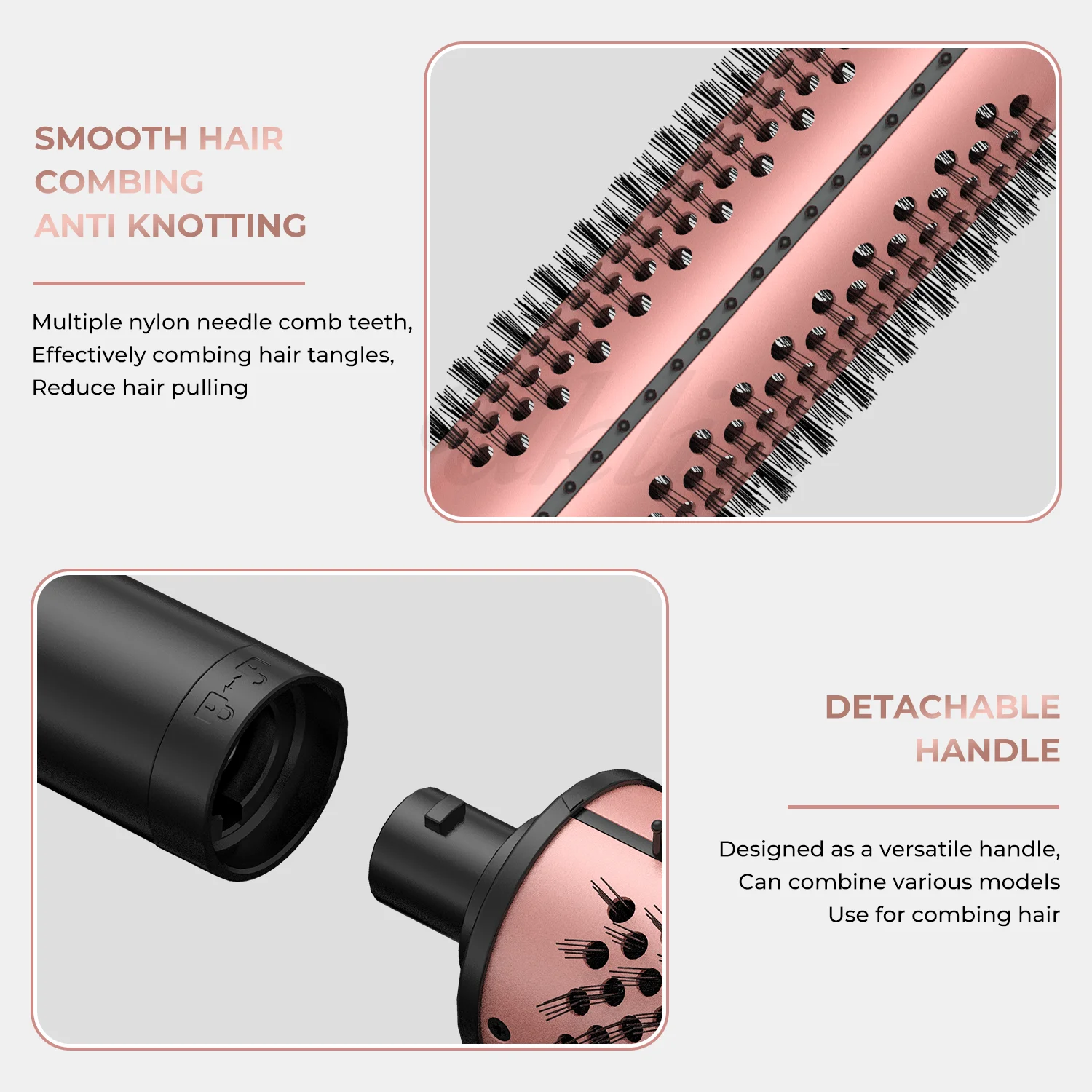 Volume electric heating round brush ceramic tourmaline ion hot curlers hair curler fast heating professional style brush