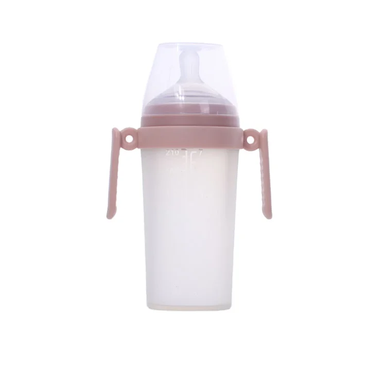 
New Design Sensory Transparent Texture Silicone Feeding Bottles 