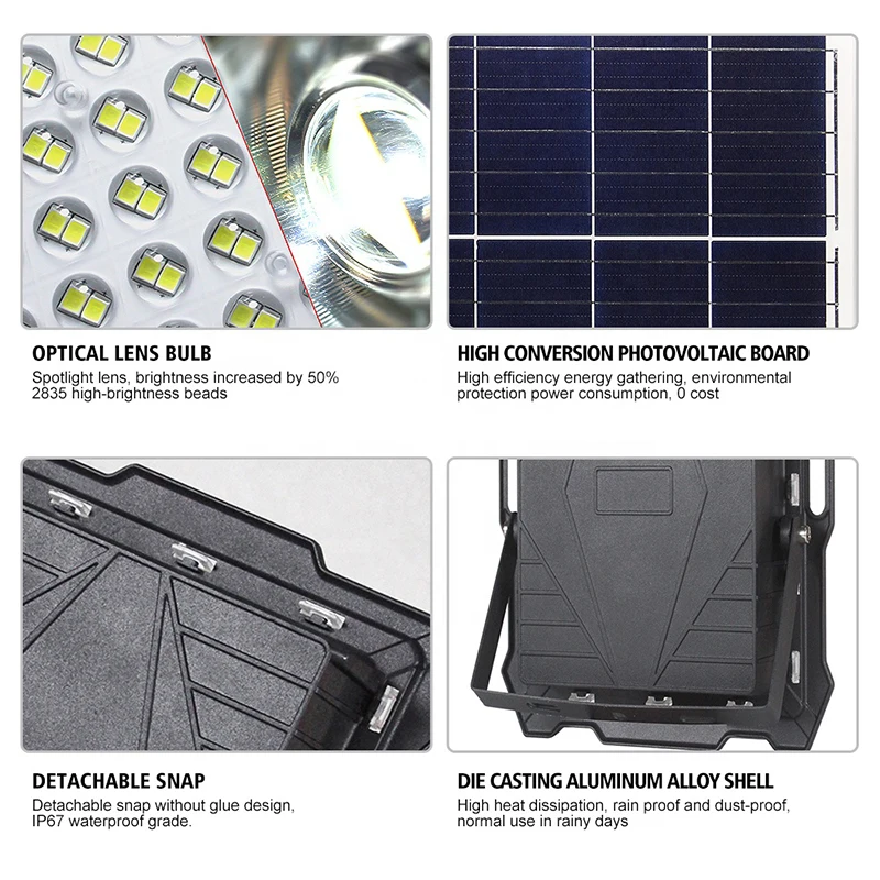 IP67 Outdoor Solar Powered Panel Motion Sensor Flood light 200w 300w CCTV Security Camera 100w