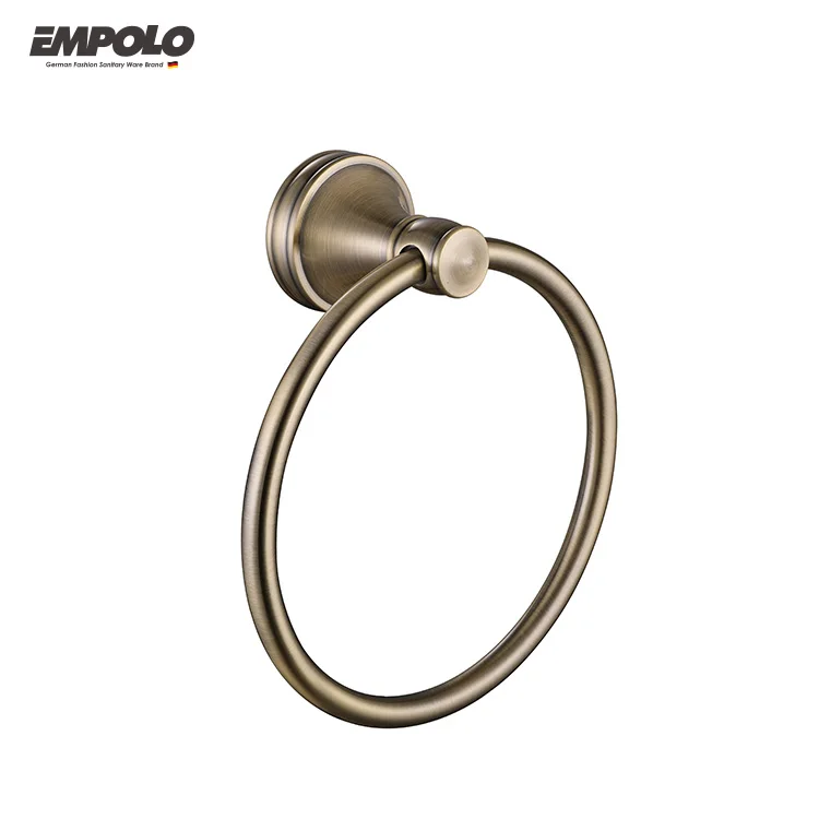 Europe style antique bronze wall mounted round design brass copper luxury bathroom accessories set