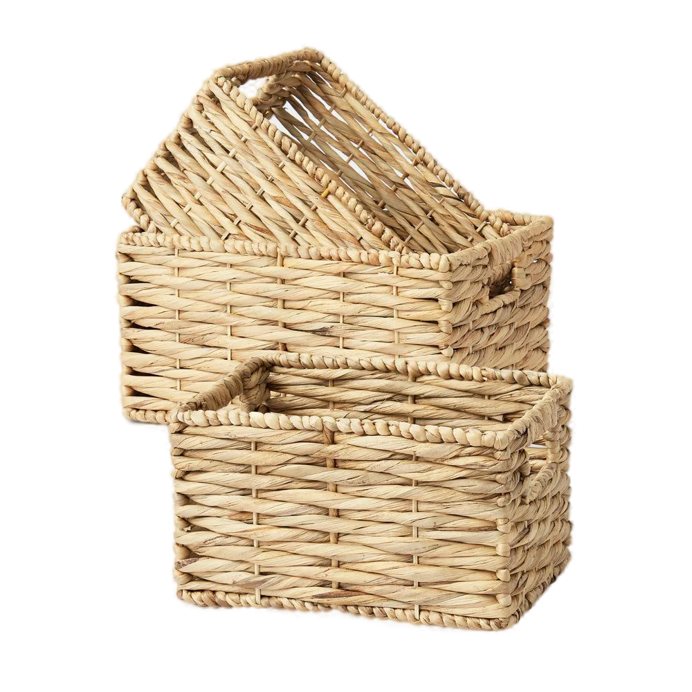 Cheap Water Hyacinth Storage Basket Set Woven Natural Straw Fruit Basket Wholesale made in Vietnam
